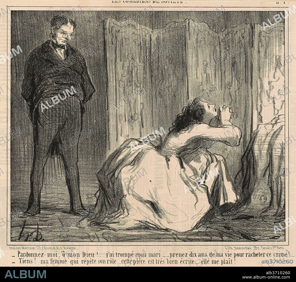 HONORé DAUMIER. Pardonnez-moi, o mon dieu! ... Dated: 19th century. Medium: lithograph.