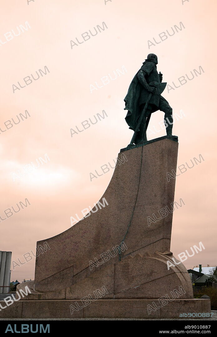 Statue of Leif Erikson (970-1020) an Icelandic explorer who is considered to be the first European to land in North America. Dated 21st Century.