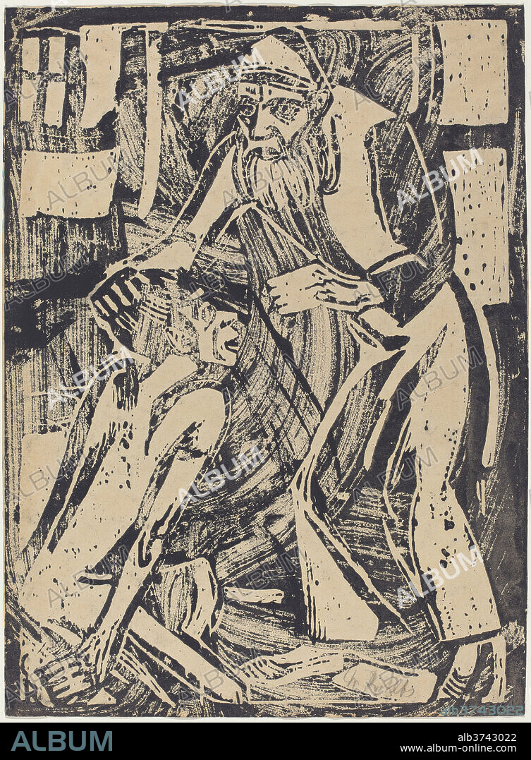 CHRISTIAN ROHLFS. Return of the Prodigal Son. Dated: 1916. Medium: woodcut.