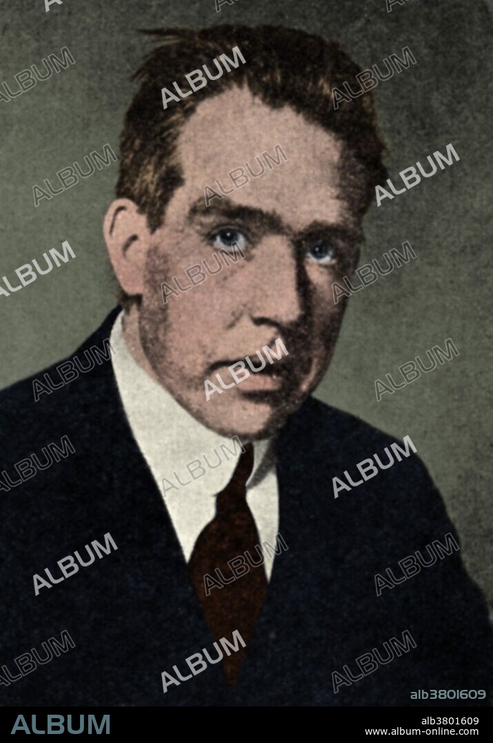 Niels Henrik David Bohr (October 7, 1885 - November 18, 1962) was a Danish physicist who made foundational contributions to understanding atomic structure and quantum mechanics, for which he received the Nobel Prize in Physics in 1922. Bohr published his model of atomic structure in 1913 wherein he introduced the theory of electrons traveling in orbits around the atom's nucleus, the chemical properties of each element being largely determined by the number of electrons in the outer orbits of its atoms. He also introduced the idea that an electron could drop from a higher-energy orbit to a lower one, in the process emitting a photon (light quantum) of discrete energy. This became a basis for quantum theory. Bohr mentored and collaborated with many of the top physicists of the century at his institute in Copenhagen. He was part of the British team of physicists working on the Manhattan Project where he was known by the name of Nicholas Baker for security reasons. His role on the project was as consultant. Following the war Bohr returned to Copenhagen where he died in 1962 of heart failure.