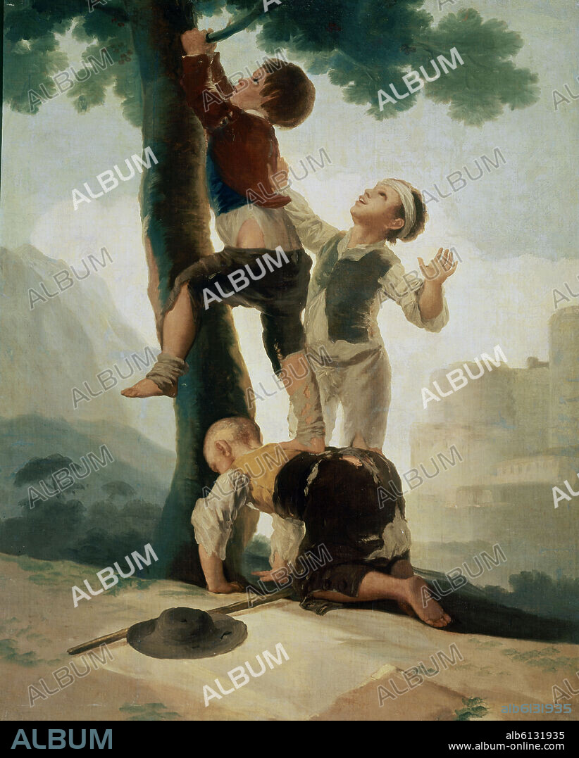FRANCISCO DE GOYA. MUCHACHOS TREPANDO A UN ARBOL - 1791-1792 - OLEO/LIENZO - 141x111 - NP 803 - CARTON PARA TAPIZ.