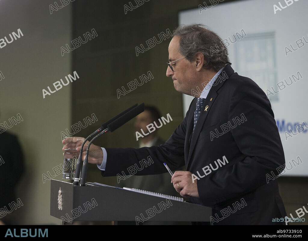 Madrid, 02/26/2020. Press conference in La Moncloa by the president of the Generalitat Quim Torra after the meeting between the Spanish and Catalan governments. Photo: Ángel de Antonio. ARCHDC.