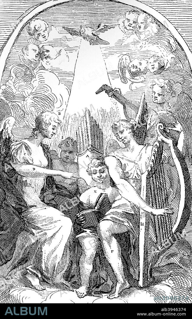 'A Satire on the Altar-piece by Kent in St Clement Danes Church, Westminster', 1725. Illustration from Social Caricature in the Eighteenth Century ... With over two hundred illustrations by George Paston [pseudonym of Emily Morse Symonds], (London, 1905).