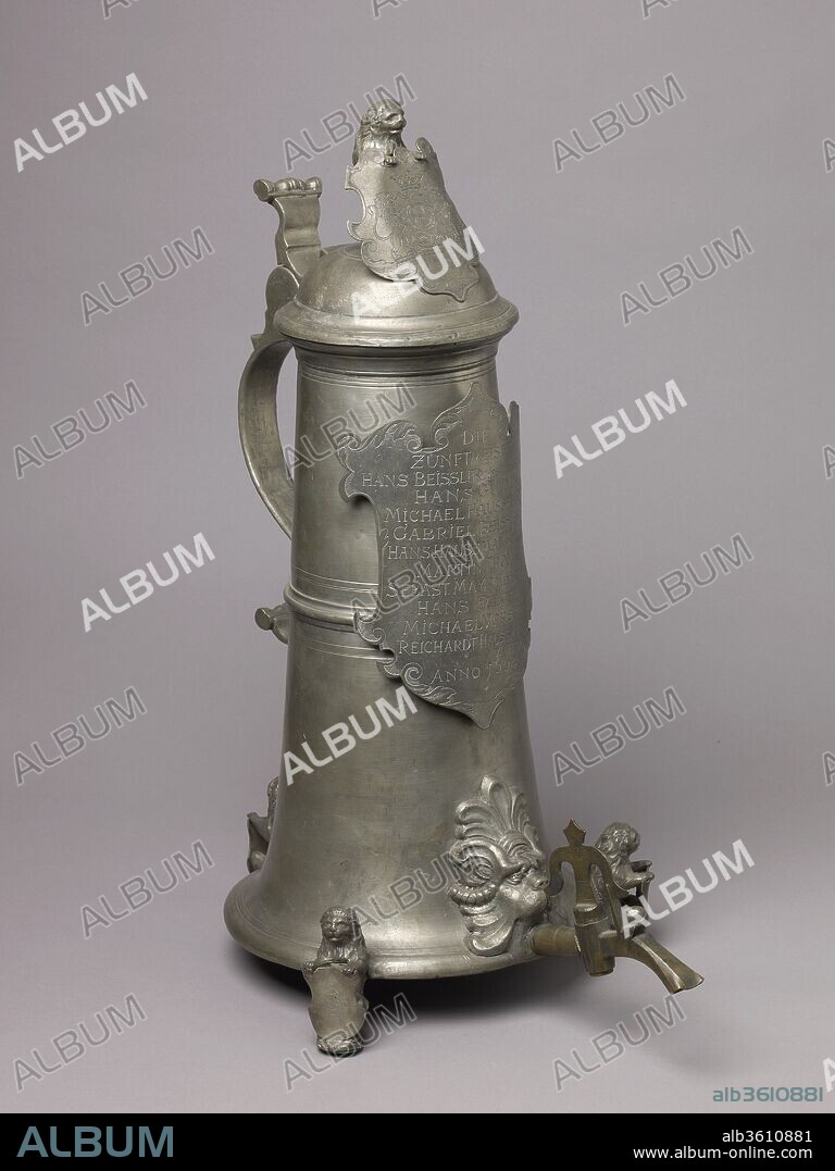 Guild Tankard (Zunftkanne) or Schleifkanne. Culture: German, Nuremberg. Dimensions: H. 62.2 cm. Date: 1604, with late 18th or early 19th century additions.