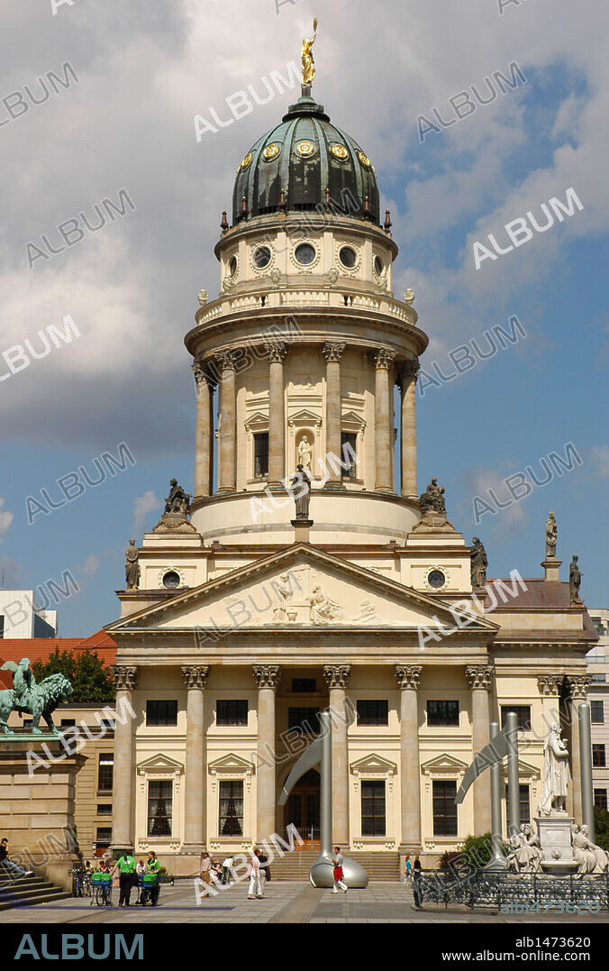 Germany. Berlin. German Church (Deutscher Dom), built in the 18th century by Karl Von Gontard and late 20th century rebuilt after its destruction in World War II. Used as a museum.