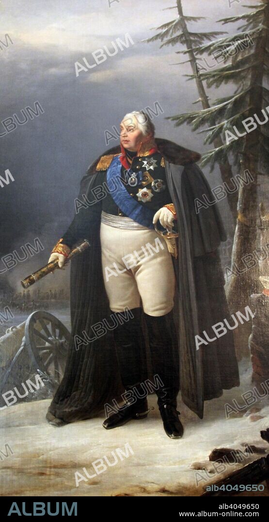 Mikhail Kutuzov, Russian soldier, (1833-1834). Mikhail Illarionovich Kutuzov (1745-1813) was appointed Commander-in-Chief of Russia's armies on 17 August 1812. He is generally credited with turning back Napoleon's invasion of Russia. Found in the collection of The Hermitage, St Petersburg.