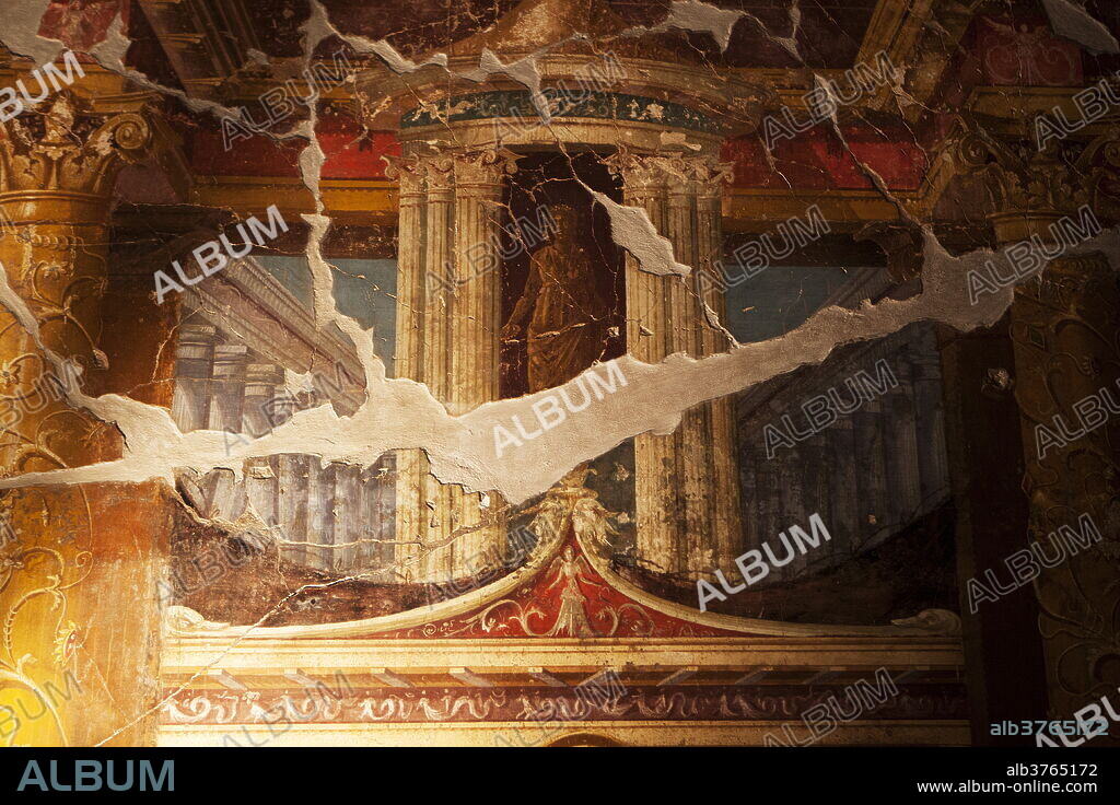 Fresco of the Poppea Villa (Villa Poppaea), Oplontis, UNESCO World Heritage Site, Campania, Italy, Europe.