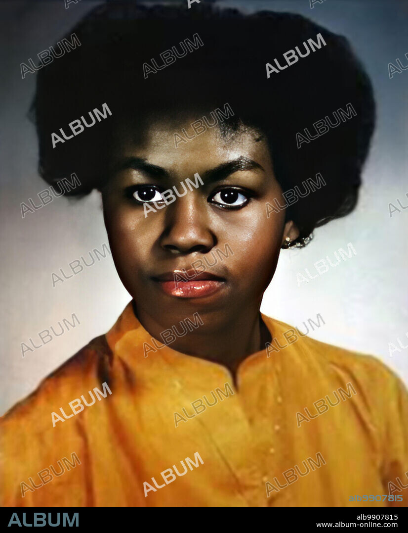 Michelle LaVaughn Robinson, esposa del político estadounidense Barack Obama (Presidente de Estados Unidos 2009-2017). Foto ca. 1978, cuando tenía 17 años.