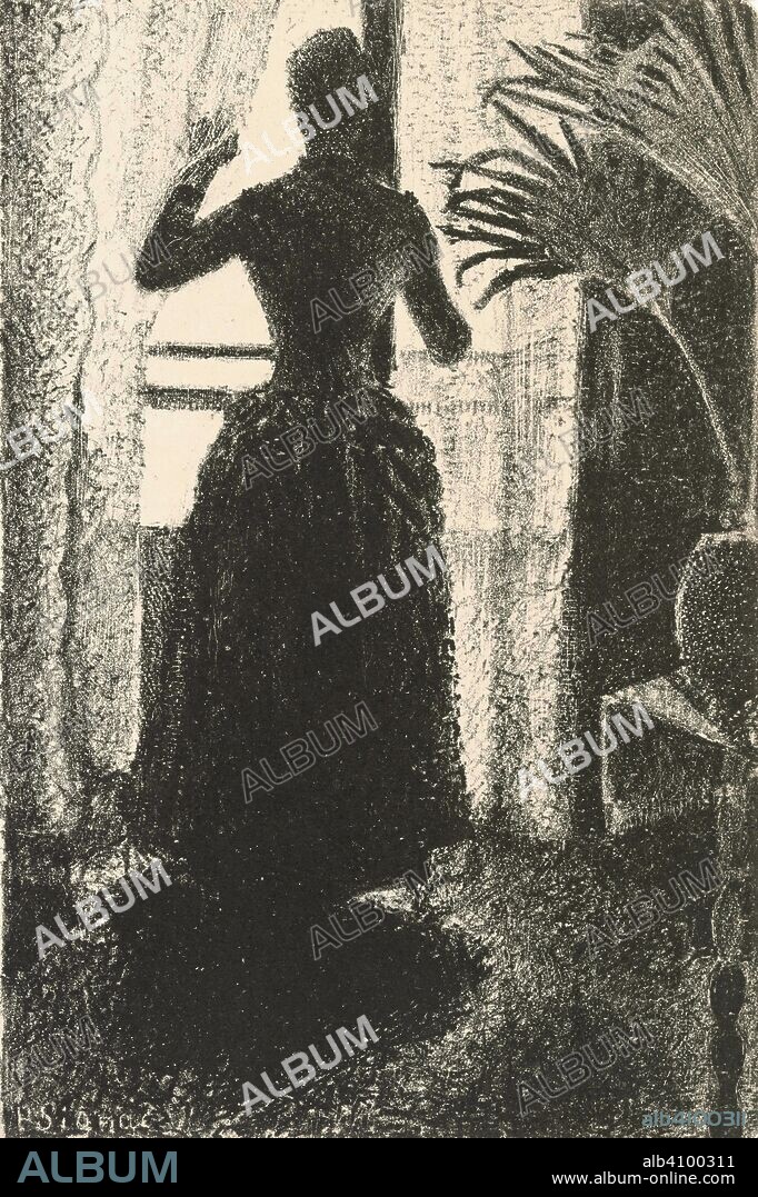 PAUL SIGNAC. Parisian Sunday (Le dimanche parisien) from the journal La Revue indépendante (January 1888). Dimensions: 17.6 cm x 14.3 cm, 17.6 cm x 11.8 cm.