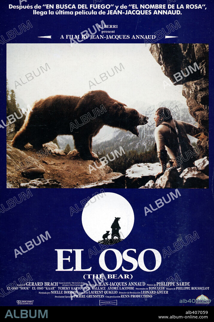 Poster of THE BEAR, 1988 (L' OURS), directed by JEAN-JACQUES ANNAUD. Copyright TRI STAR PICTURES.