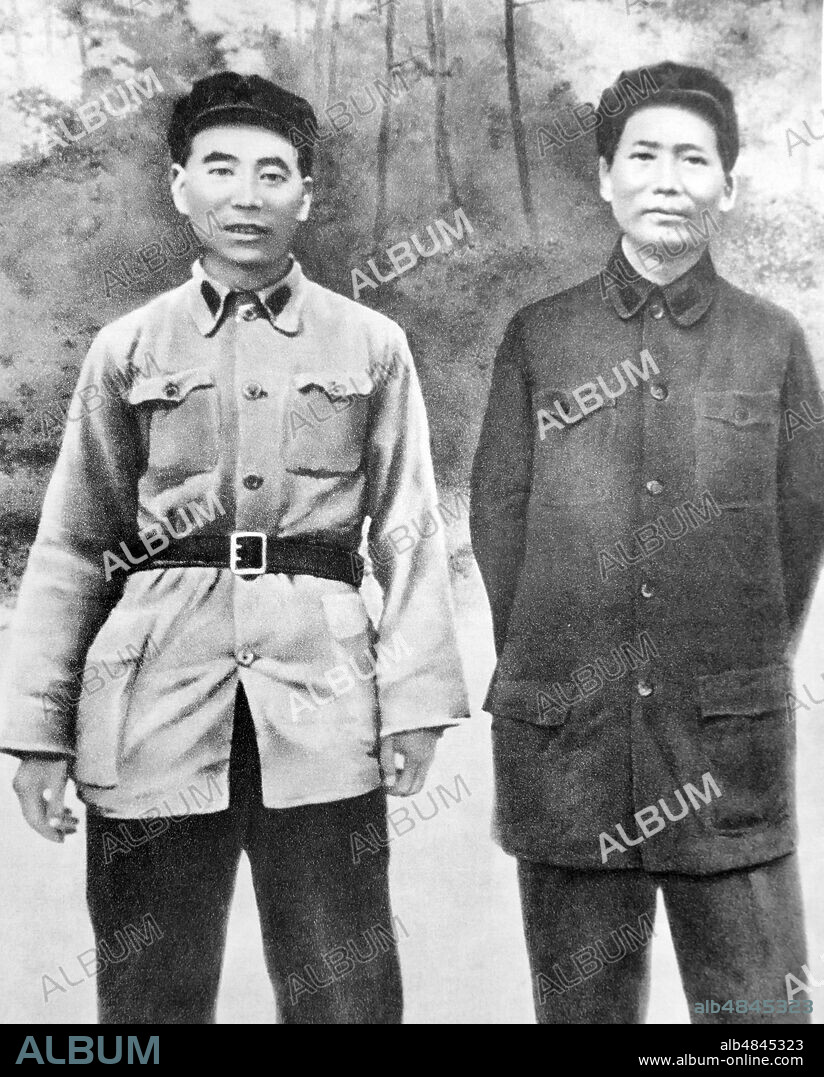 Lin Biao (left) standing with Nie Rongzhen, before an enemy plane seized in the Battle of Zhangzhou 1934. Lin Biao (1907 - 1971). Lin became instrumental in creating the foundations for Mao Zedong's cult of personality, and was rewarded in the Cultural Revolution by being named Mao's designated successor. Lin died on September 13, 1971. Nie Rongzhen (1899 - 1992) was a prominent Chinese Communist military leader, and one of ten Marshals in the People's Liberation Army of China.