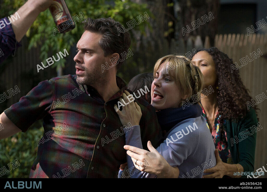 MELISSA GEORGE, THANDIWE NEWTON and THOMAS SADOSKI in THE SLAP, 2015, directed by KEN OLIN, LISA CHOLODENKO and MICHAEL MORRIS. Copyright NBC.