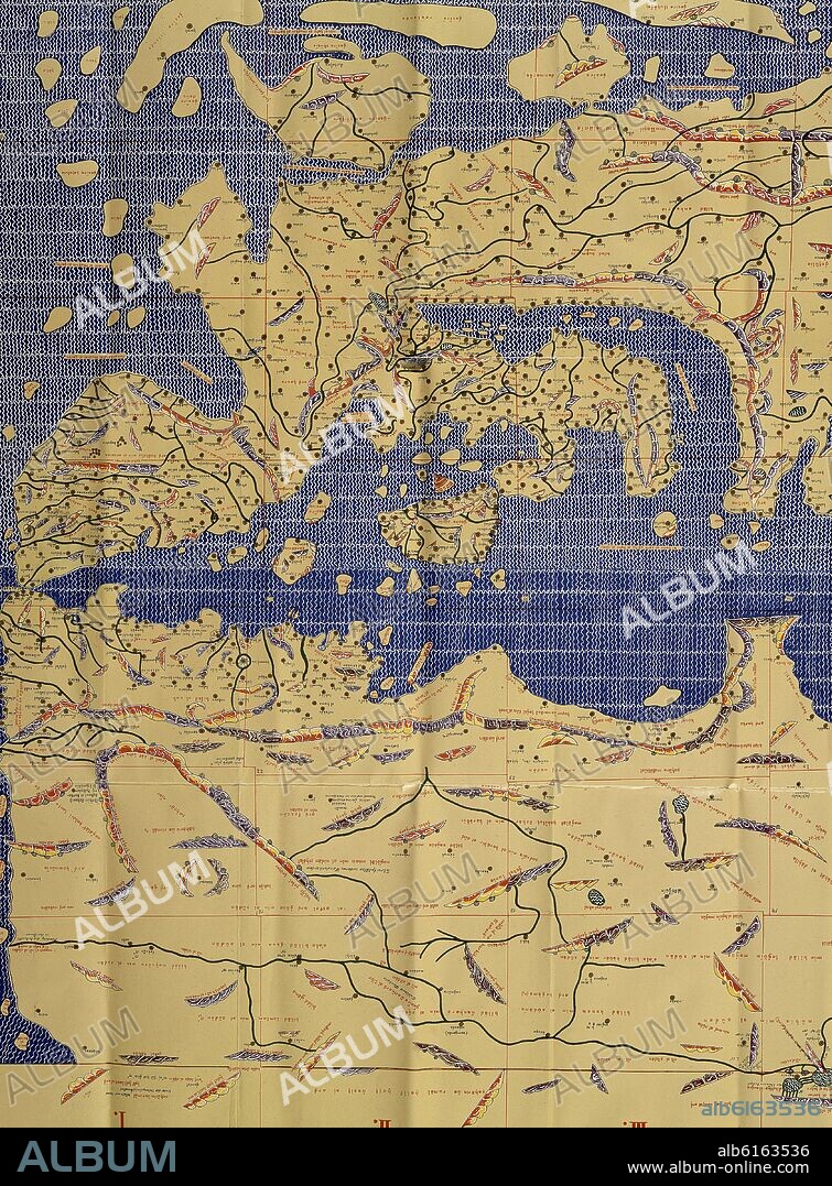 MUHAMMAD AL-IDRISI. FASCIMIL - PLANISFERIO DE 1154 - DETALLE DE LA  DERECHA: EUROPA Y AFRICA.