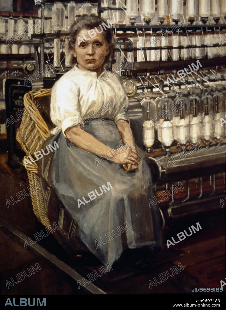Sylvia Pankhurst's painting of a young girl in a cotton factory. Artist Pankhurst, Sylvia (1880-1960). ©TopFoto.