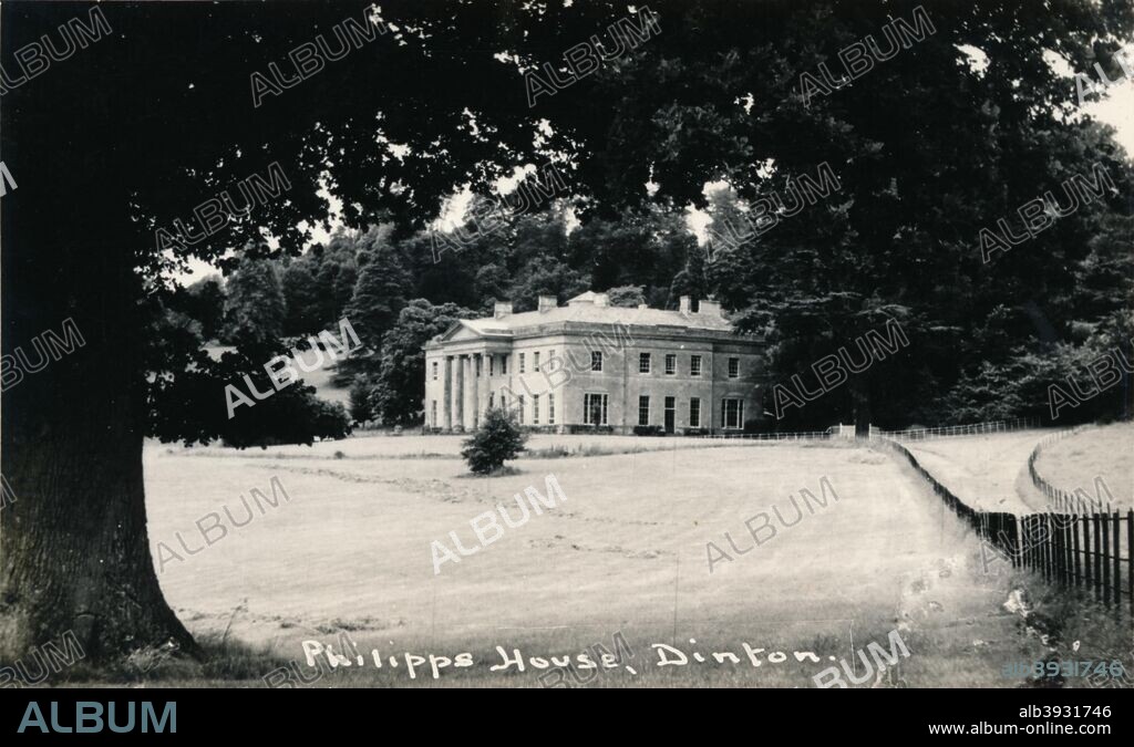 Philipps House, Dinton, Wiltshire, c1930s. Philipps House (until 1916 Dinton House) is an early 19th century Neo-Grecian country house designed by Sir Jeffry Wyatville for William Wyndham (1769-1841).