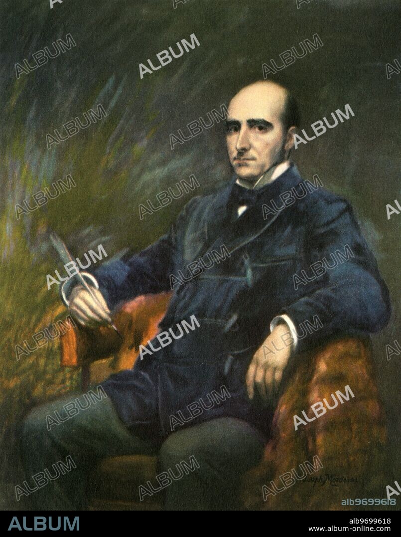 Sir Arthur Pinero , ( 1885 - 1934 ) Oil painting by Joseph Mordecai . He was firstly an English actor and then an important dramatist and stage director . His initial successes were with farces but his large body of work includes , ' The Second Mrs Tanqueray , 'and ' Trelawney of the Wells ' .