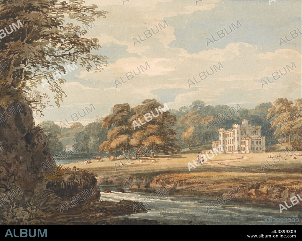 THOMAS GIRTIN. Chalfont House, Buckinghamshire. Date/Period: Ca. 1796. Painting. Watercolor. Height: 259 mm (10.19 in); Width: 322 mm (12.67 in).