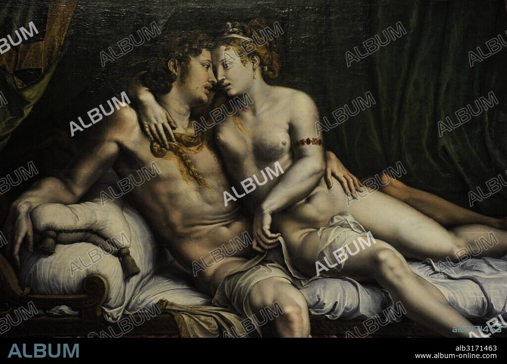 Giulio Romano (1499-1546). Italian painter and architect. Roman school. Love Scene (Two Lovers), 1524-1525. Detail. Oil on canvas. The State Hermitage Museum. Saint Petersburg. Russia.