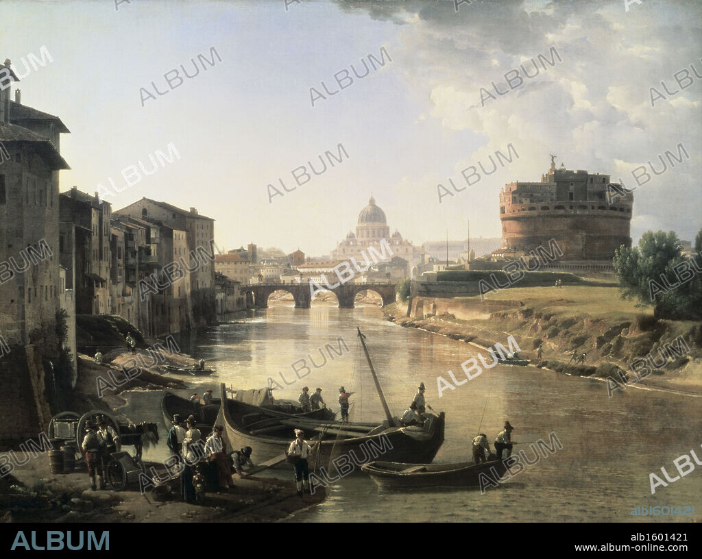SILVESTRE CHEDRIN. Rome, Castel San Angelo   1827  Chedrin, Silvestre(1791-1830 Russian)  Tretyakov Gallery, Moscow, Russia.