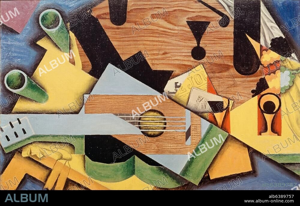 JUAN GRIS. Gris, Juan 1887-1927. "Nature morte à la guitare" (Stillleben mit Gitarre), 1913. Öl auf Leinwand, 65 × 100 cm. Mexiko, Sammlung J. Gelman.