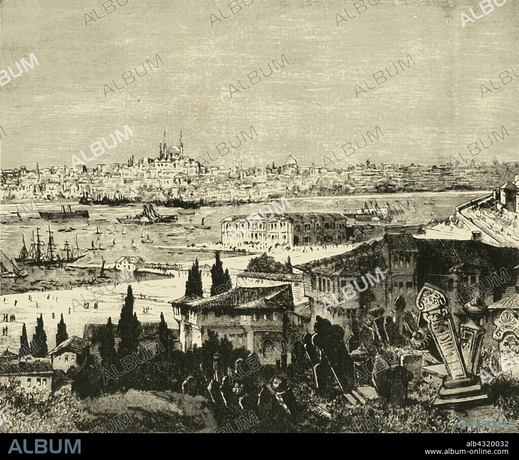 'Constantinople', 1890. Constantinople, capital of the Roman Empire (330-395),  Byzantine Empire (395-1204 and 1261-1453), and a Crusader state known as the Latin Empire (1204-1261). From mid-5th century to early 13th century, it was the largest and wealthiest city in Europe. From "Cassell's Illustrated Universal History, Vol. III - The Middle Ages", by Edmund Ollier. [Cassell and Company, Limited, London, Paris and Melbourne, 1890. ].