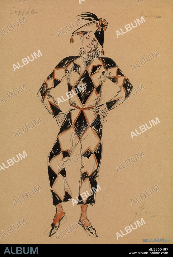 MSTISLAV VALERIANOVICH DOBUZHINSKY. Costume design for the ballet Coppélia by Leo Delibes.