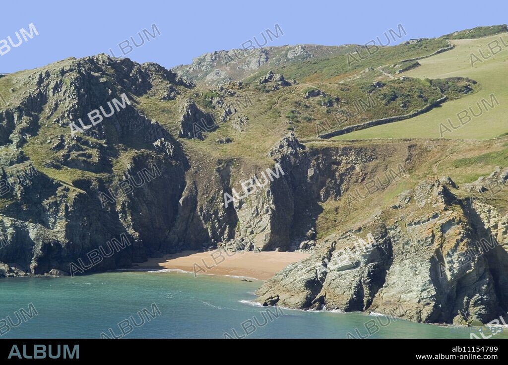 Gammon Head beach, Prawle Point, view from Devon Coast Path, South Hams, Devon, England, United Kingdom, Europe.