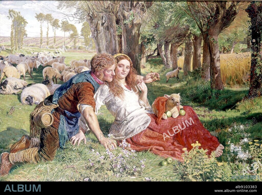 The Hireling Shepherd, 1851. Holman Hunt William (1827-1910). Manchester City Art Gallery. Reproduction permission required. William Holman Hunt (born 2 April 1827 - died 7 September 1910) was a British painter. He was one of the founders of the Pre-Raphaelite Brotherhood. ©TopFoto.