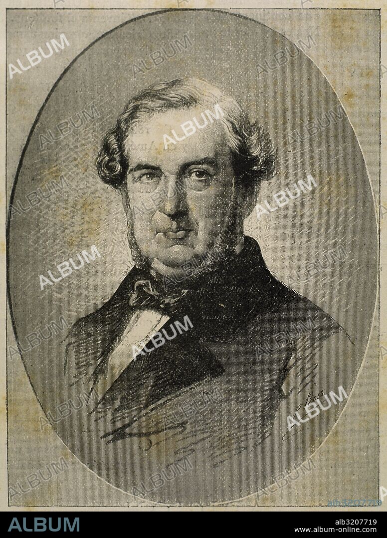 OLOZAGA, Salustiano de (Oyón, 1805-Enghien, 1873) Político español. Durante el Trienio Constitucional (1820-1823) perteneció a la Milicia Nacional madrileña. Acusado de conspirar contra Fernando VII se refugió en París (1831). Después de la muerte del rey fue uno de los jefes de la oposición, presidente de las Cortes (1843) y jefe del partido progresista en las mismas (1848). Grabado.
