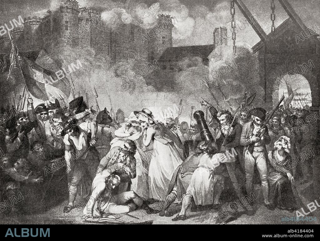 The Storming of the Bastille, Paris, France, 14 July 1789. From Hutchinson's History of the Nations, published 1915.