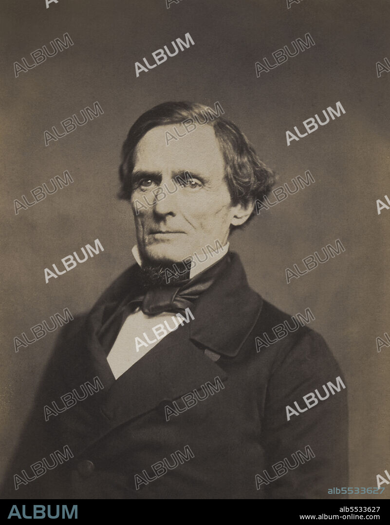 Jefferson Davis (1808-1889), American Politician, served as President of the Confederate States during American Civil War, Mississippi State Senator and Congressman before American Civil War, U.S. Secretary of State under Franklin Pierce, half-length Portrait, Jesse H. Whitehurst, 1857.