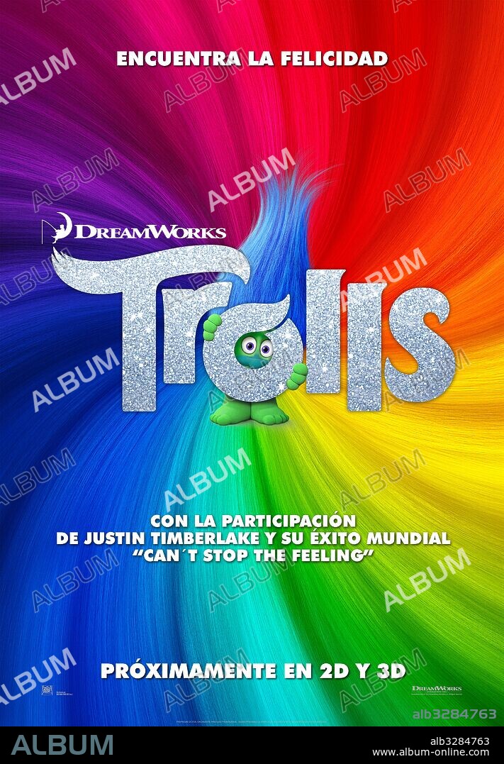 Poster de TROLLS, 2016, dirigida por MIKE MITCHELL. Copyright DREAMWORKS ANIMATION/FESTA ENTERTAINMENT.