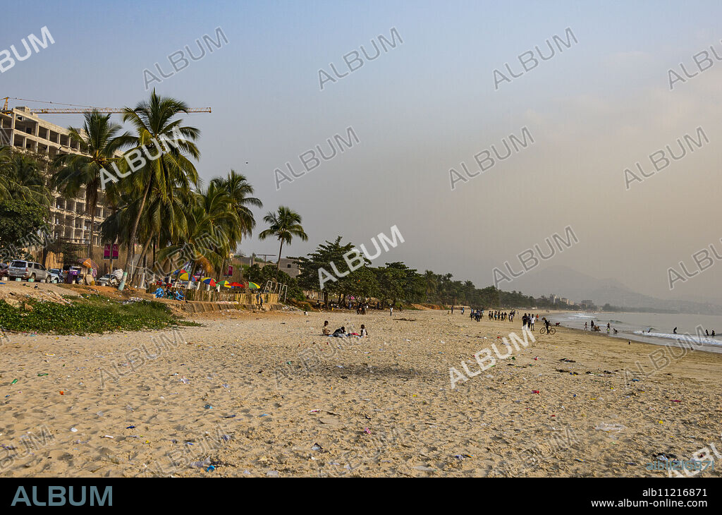 Lumley Beach at sunset, Freetown, Sierra Leone, West Africa, Africa.