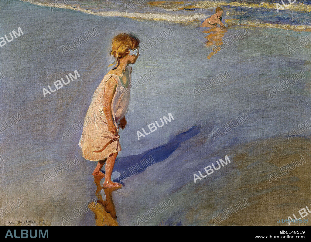 JOAQUIN SOROLLA. NIÑA CON LAZO AZUL-1908.