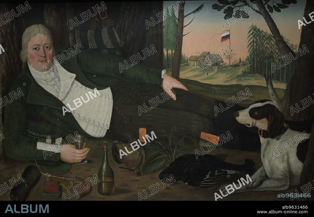 Johann Heinrich Baumann (1753-1832). Baltic German artist. Portrait of the Merchant Georg Konrad Nestor, 1810s. Oil on canvas (105 x 163 cm). Latvian National Museum of Art. Riga, Latvia.