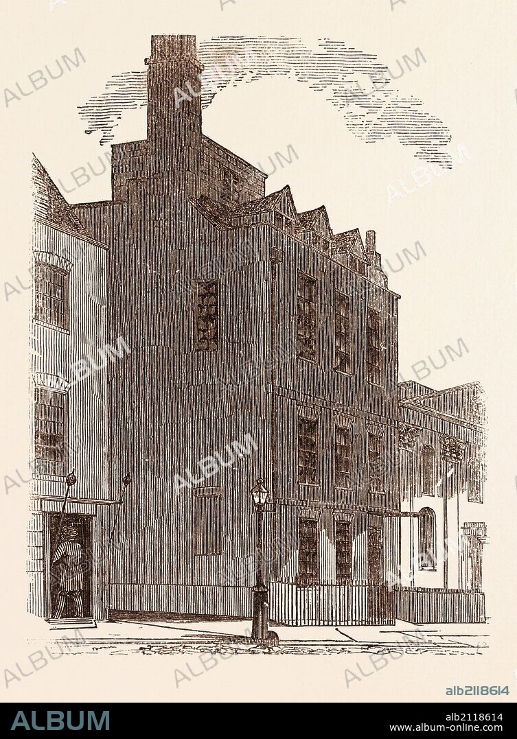 THE LAST LONDON RESIDENCE OF SIR ISAAC NEWTON, ST. MARTIN'S STREET, LEICESTER SQUARE, UK. An English physicist, mathematician, astronomer, natural philosopher, alchemist and theologian.britain, british, europe, united kingdom, great britain, european.