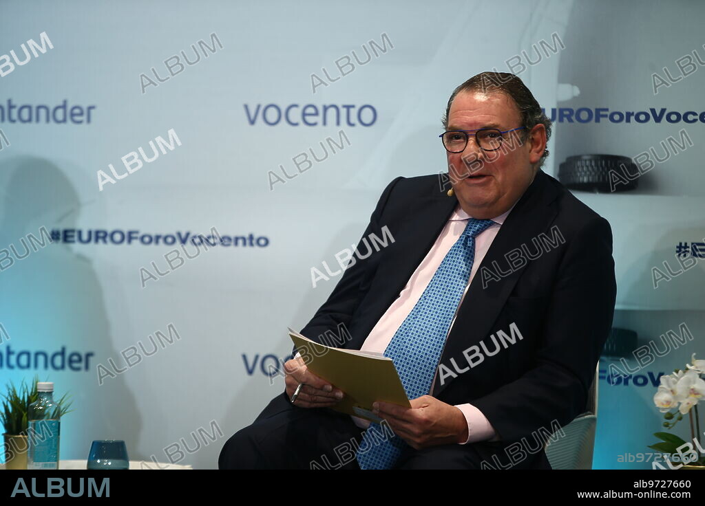 Madrid, 12/05/2021. Foro ABC bajo el lema Euroforo Vocento Turismo España. En la imagen, segundo debate con Enrique Martínez Marín y Juan Molas Marcelles, modera Germán Jiménez. Foto: Jaime García. ARCHDC.