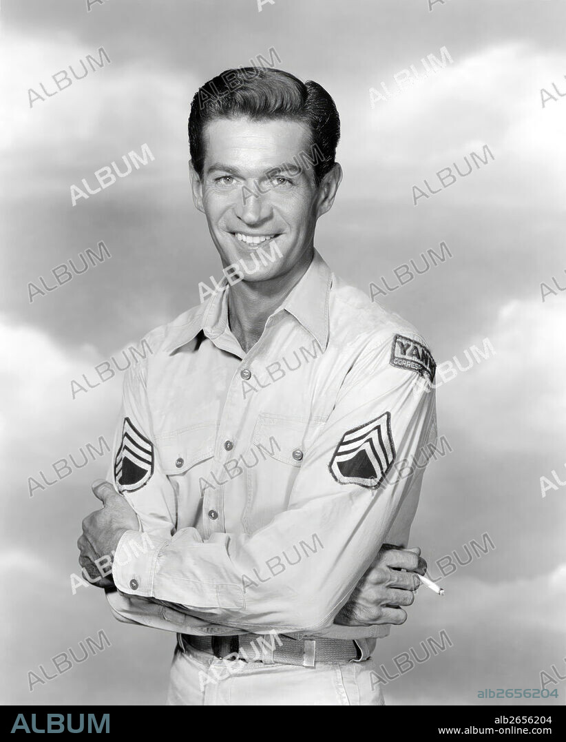 GEORGE NADER in JOE BUTTERFLY, 1957, directed by JESSE HIBBS. Copyright UNIVERSAL INTERNATIONAL.
