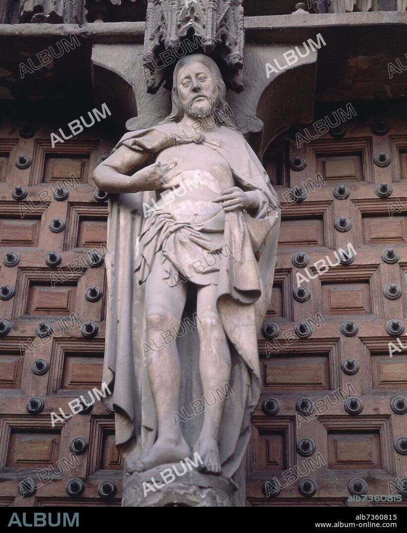 CRISTO RESUCITADO - PARTELUZ DE LA PORTADA PRINCIPAL DE LA CATEDRAL DE BURGO DE OSMA - 1482.