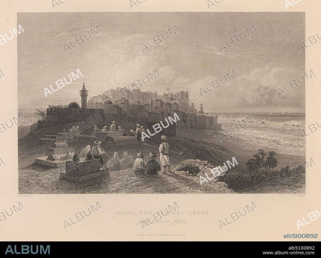 Jaffa, the Ancient Joppa, Print made by William Wallis, 1794 active 1830, William Henry Bartlett, 18091854, British, Published by Fisher, Son & Co., active 18211848, British, 1846, Line engraving on medium, slightly textured, cream wove paper.