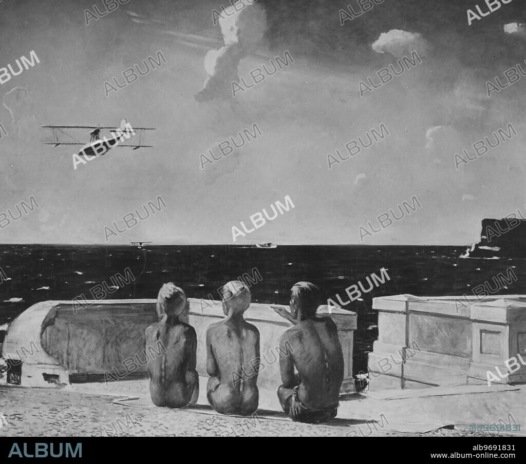 "Future Pilots" painted by Soviet artist Alexander Alexandrovich Deineka. The State Tretyakov Gallery, Moscow. 1937. Supplied By: SCRSS - Society for Co-operation in Russian & Soviet Studies.