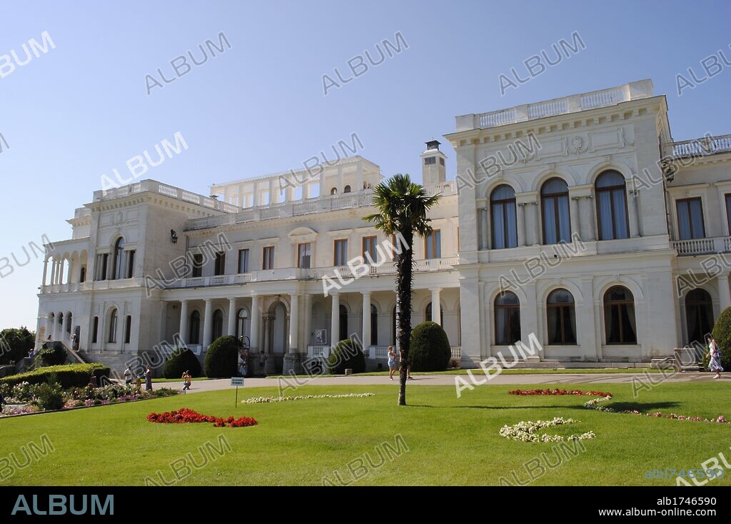 Ukraine. Autonomous Republic of Crimea. Livadia Palace. 20th century. Summer retreat of tsar Nicholas II built in Neo-Renaissance style by Nikolai Krasnov. Here was held the Yalta Conference at 1945. Exterior.