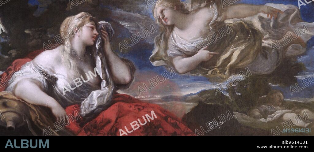 LUCA GIORDANO. 'Hagar and Ishmael in the Desert', 17th or early 18th century. Painting in Apsley House, London, from the Spanish Royal Collection, captured by the Duke of Wellington at Vitoria in 1813 during the Peninsular War.