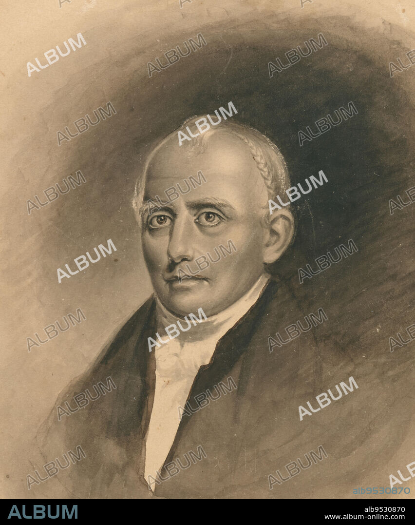 JAMES SULLIVAN LINCOLN (atribuido). Samuel Slater. Watercolor on paper. Date: c. 1836.