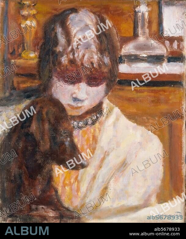 PIERRE BONNARD. Bonnard, Pierre 1867-1947. "Femme au Chien", 1925. Oil on canvas, 45 × 37cm. London, Sotheby's. Lot 228, 23/6/93.