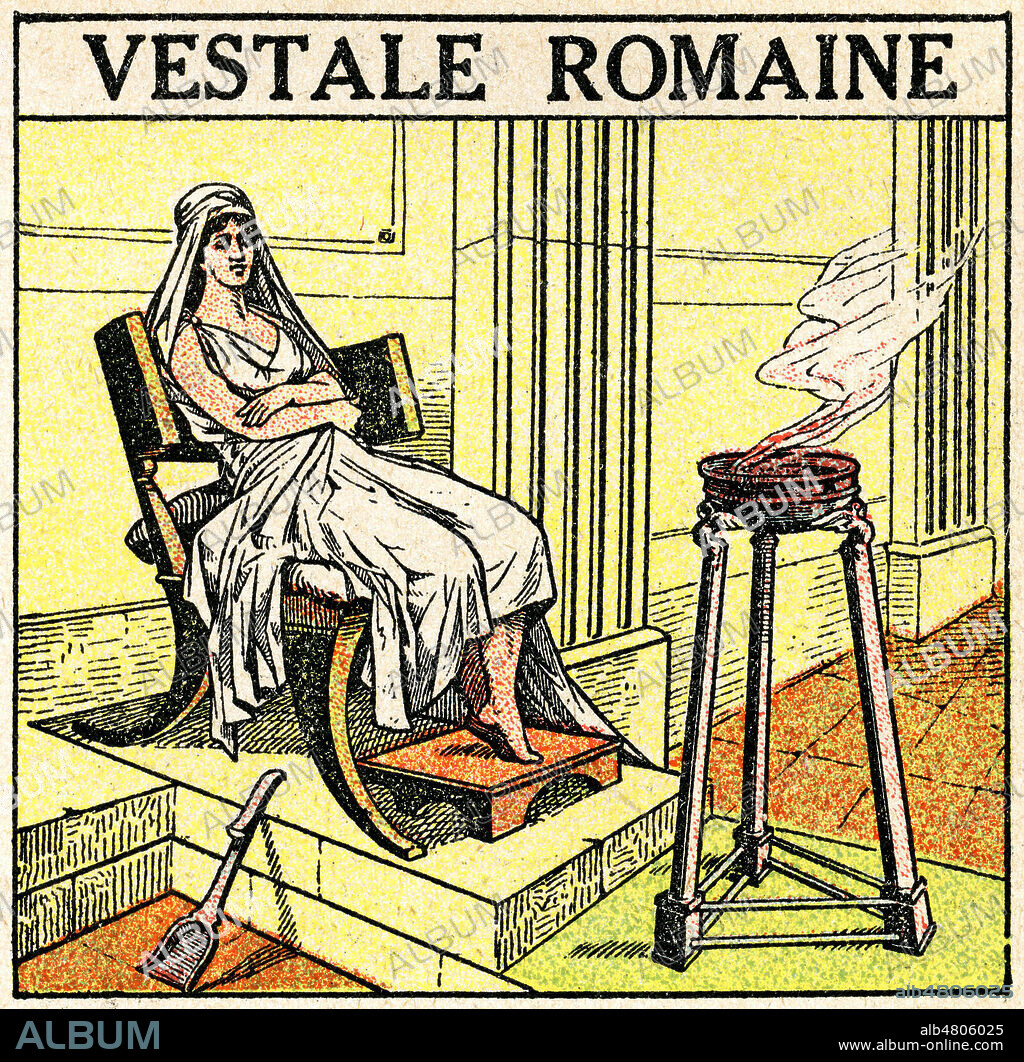 Vestale romaine. Illustration anonyme vers 1925 pour la planche Les sources de lumiere. Credit : Collection Jonas/Kharbine-Tapabor.