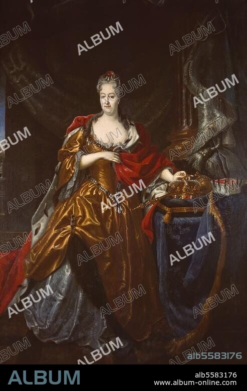 Christiane Eberhardine, Kurfürstin. (August II. der Starke) von Sachsen und Königin von Polen, geb. Prinzessin von Brandenburg-Bayreuth; 1671 - 5.10.1727. Porträt. Gemälde von Louis Silvestre (1675-1760). Schloß Moritzburg bei Dresden.