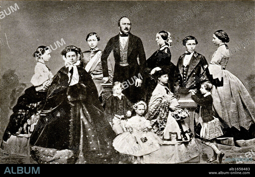 Prince Albert (Prince Consort) with Queen Victory and their Children.