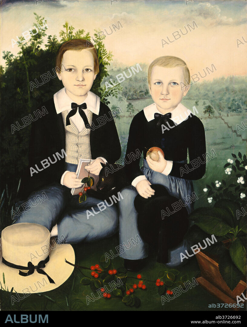 SUSAN C. WATERS. Brothers. Dated: c. 1845. Dimensions: overall: 111.7 x 88.8 cm (44 x 34 15/16 in.)  framed: 122.5 x 99.4 x 6.3 cm (48 1/4 x 39 1/8 x 2 1/2 in.). Medium: oil on canvas.