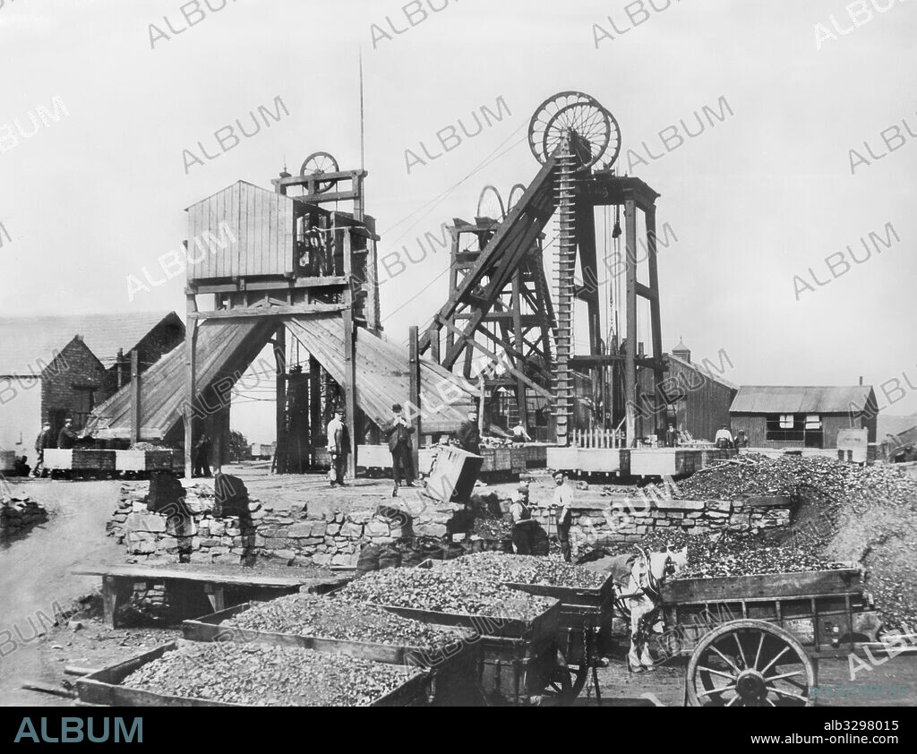 The Pit Head at Bower Colliery. Oldham, c1900.